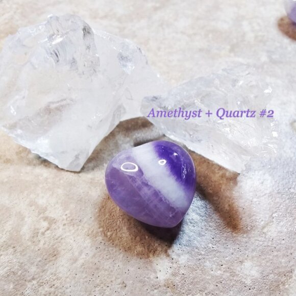 Amethyst Heart + Quartz Collection #2 - Tranquility & Stress Relief - Picture 2 of 9